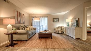Wood floor living room